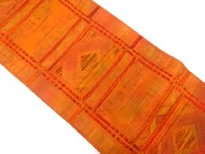 変わり格子模様織り出し　袋帯